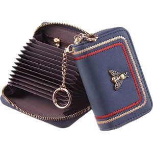 Ladies Zipper Pouch Credit Card Case Holder Key Chain Bee Wallet Coin Pocket